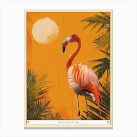 Greater Flamingo South Asia India Tropical Illustration 3 Poster Canvas Print