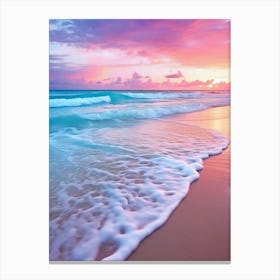 pink sunset beach Canvas Print