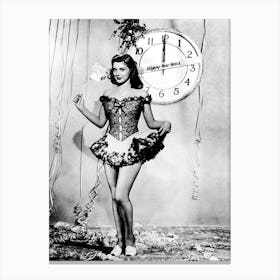 Pinup Girl Wish You A Happy New Year Canvas Print