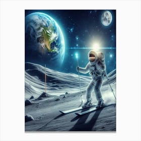 Astronaut On The Moon Canvas Print