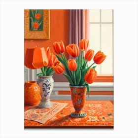 Orange Tulips Canvas Print