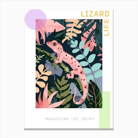Malaysian Cat Gecko Abstract Modern Illustration 3 Poster Canvas Print