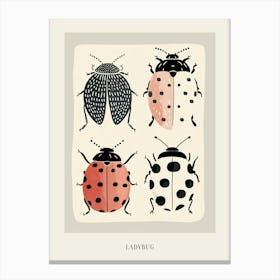 Colourful Insect Illustration Ladybug 5 Poster Canvas Print