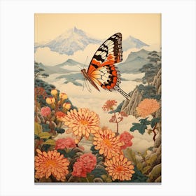 Japanese Style Butterfly Painting 1 Canvas Print