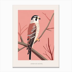 Minimalist American Kestrel 3 Bird Poster Canvas Print