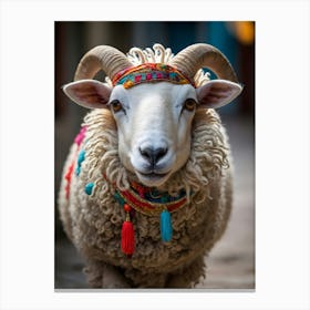 Sheep With Horns Canvas Print