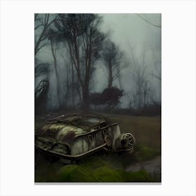 Abandoned Car In The Forest 4 Canvas Print