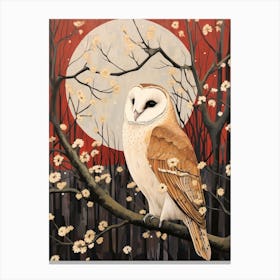 Bird Illustration Barn Owl 3 Canvas Print