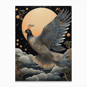 Pheasant 1 Gold Detail Painting Canvas Print