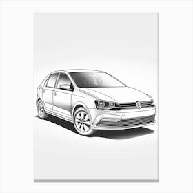 Volkswagen Golf Line Drawing 27 Canvas Print