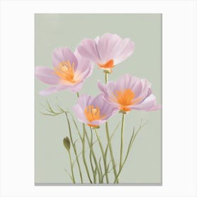 Crocus Flowers Acrylic Painting In Pastel Colours 1 Canvas Print