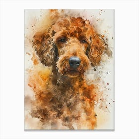 Poodle Watercolor Painting 3 Canvas Print