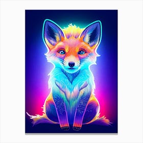 Neon Fox Canvas Print