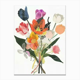 Tulip 3 Collage Flower Bouquet Canvas Print