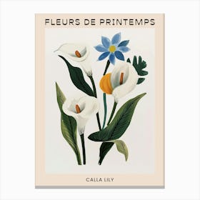 Spring Floral French Poster  Calla Lily 2 Canvas Print