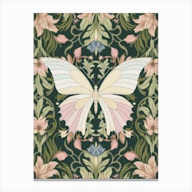 Wallpaper With A Butterfly Style William Morris Canvas Print