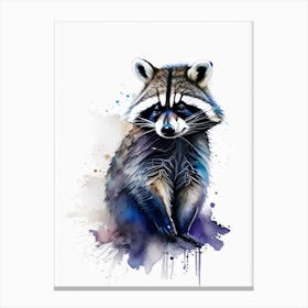 Cute Raccoon Watercolour 2 Canvas Print