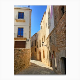 Narrow Street In The Old Town Of Ibiza (Spain Series) Canvas Print