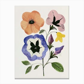 Painted Florals Petunia 3 Canvas Print
