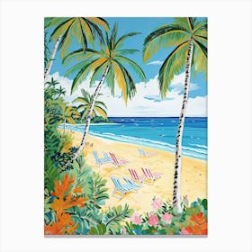 Cable Beach, Sydney, Australia, Matisse And Rousseau Style 1 Canvas Print
