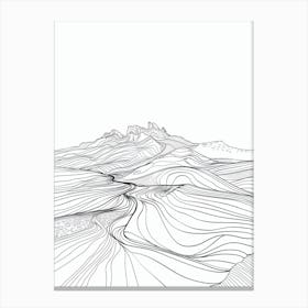 Cerro Torre Argentina Chile Line Drawing 3 Canvas Print