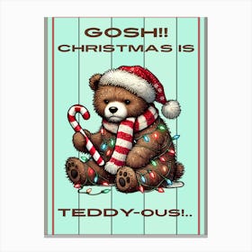 Christmas Teddy Bear Canvas Print