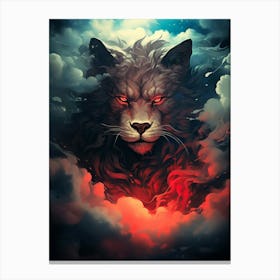 Wolf In The Clouds 4 Canvas Print