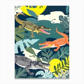 Three Crocodiles Canvas Print