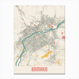 Bamako Map Poster Canvas Print