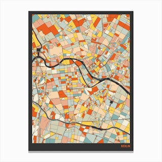 Berlin Germany Central Map Canvas Print