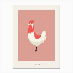 Minimalist Chicken 1 Bird Poster Canvas Print