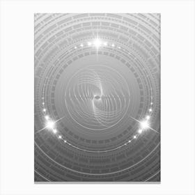 Geometric Glyph in White and Silver with Sparkle Array n.0275 Canvas Print