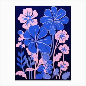 Blue Flower Illustration Geranium 2 Canvas Print