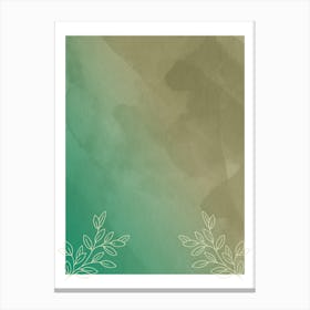 Watercolor Background With Leaves Canvas Print