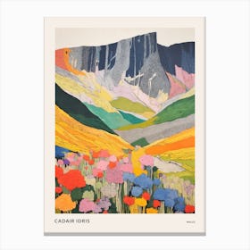 Cadair Idris Wales 2 Colourful Mountain Illustration Poster Canvas Print
