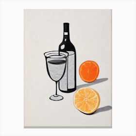 Fuzzy Navel Picasso Line Drawing Cocktail Poster Canvas Print