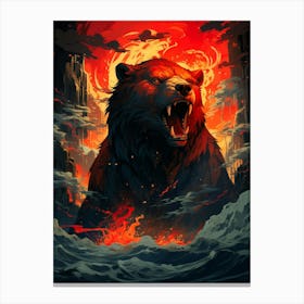 Fire Bear Canvas Print