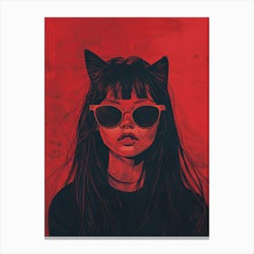 Cat Girl Canvas Print