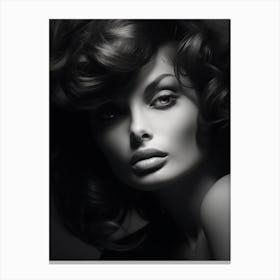 Black And White Photograph Of Sophia Loren 1 Canvas Print