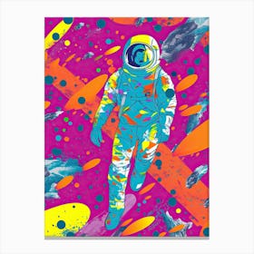 Astronaut Colourful Illustration 1 Canvas Print