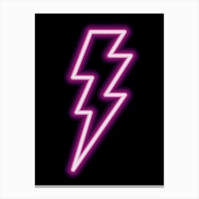 Neon Pink Lightning Bolt Canvas Print