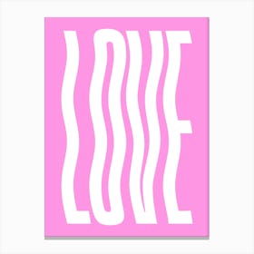 Love wavy text (Pink tone) Canvas Print