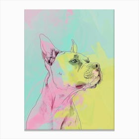 Pastel Staffordshire Bull Terrier Dog Pastel Line Illustration 3 Canvas Print