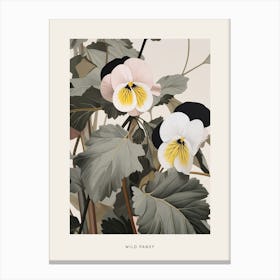 Flower Illustration Wild Pansy 4 Poster Canvas Print