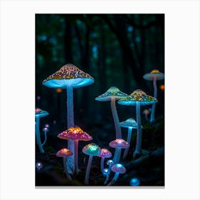 Glow In The Dark Mushrooms 1 Canvas Print