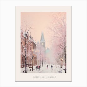 Dreamy Winter Painting Poster Glasgow United Kingdom 3 Canvas Print