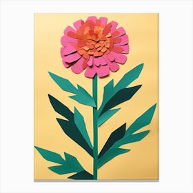Cut Out Style Flower Art Marigold 1 Canvas Print