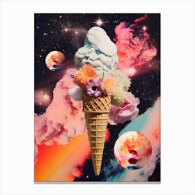Ice Cream Pop Art Inspired Space Background 2 Canvas Print