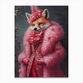 Fox In Pink Canvas Print