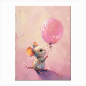 Cute Mouse 3 With Balloon Canvas Print